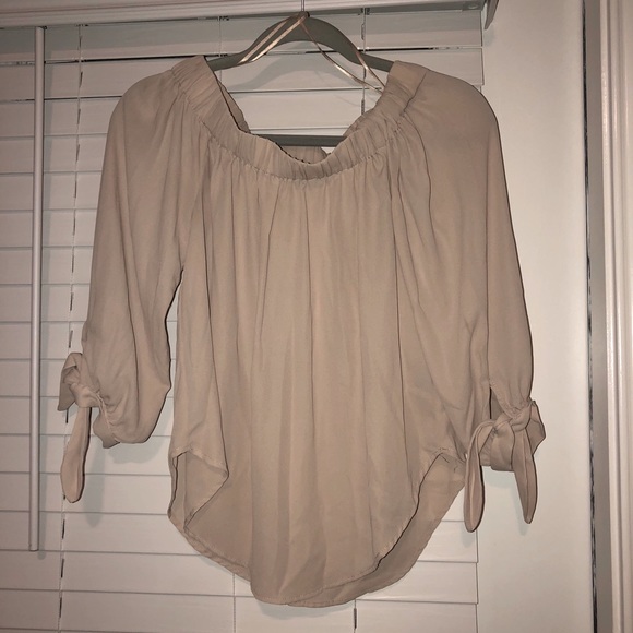 Premise Tops - Blush Color Off-Shoulder Blouse